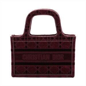 Christian Dior Book Tote Velour Handbag Red